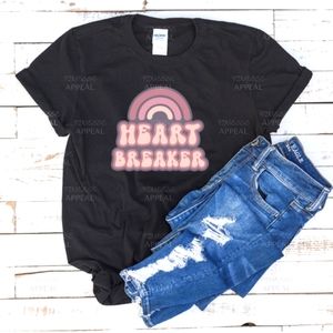 "Heart Breaker" Handmade T-Shirt; Sizes S, M, L, XL